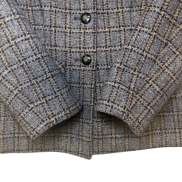 Vintage Pendleton Womens Brown Plaid Wool Blend Blazer Jacket Quiet Luxury Sz 4 - Picture 5 of 10